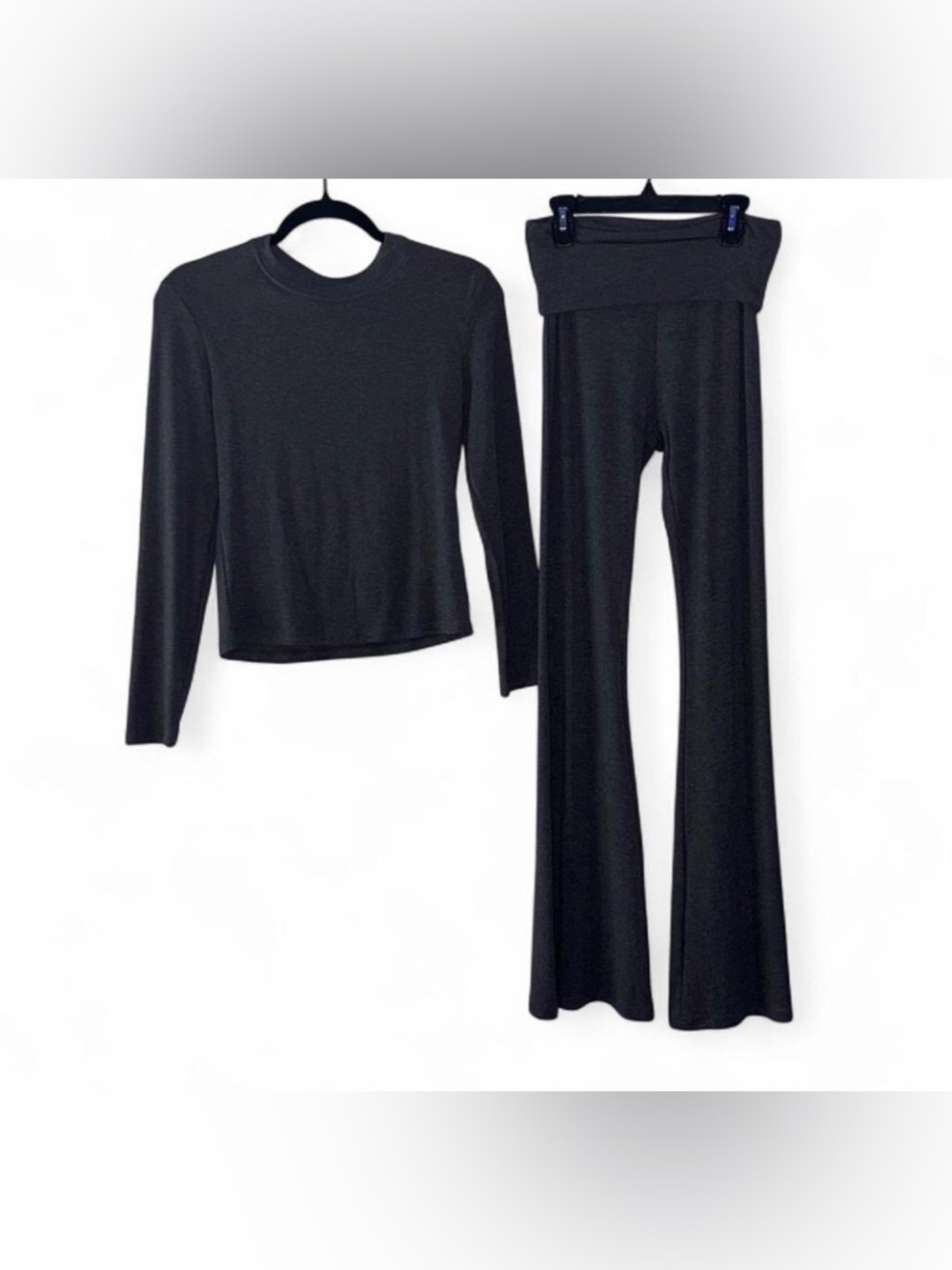 Grey Long-Sleeve Top & Flare Pants Set size medium!